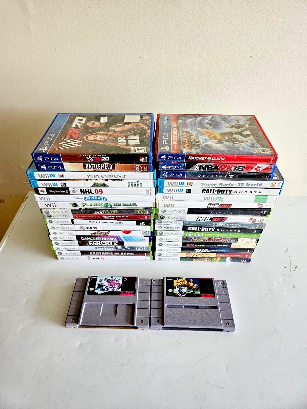 35+ Lot of Video Games Bundle, Nintendo SNES, PS2, PS4, Wii U,Xbox 360 Untested!